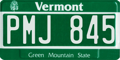 VT license plate PMJ845