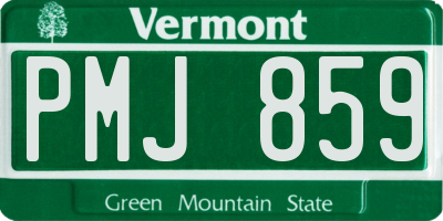 VT license plate PMJ859
