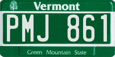 VT license plate PMJ861