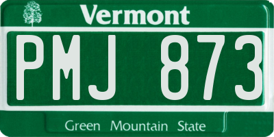 VT license plate PMJ873