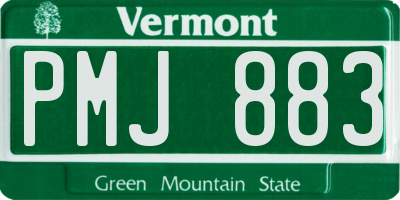 VT license plate PMJ883