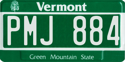 VT license plate PMJ884