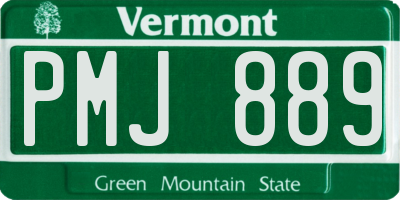 VT license plate PMJ889