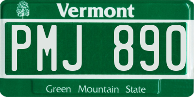 VT license plate PMJ890