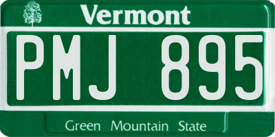 VT license plate PMJ895