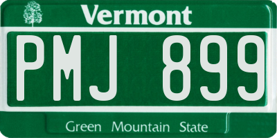 VT license plate PMJ899