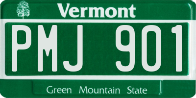 VT license plate PMJ901
