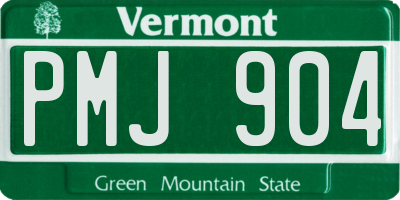 VT license plate PMJ904