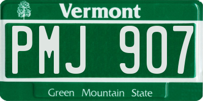 VT license plate PMJ907