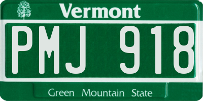 VT license plate PMJ918
