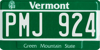 VT license plate PMJ924
