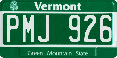 VT license plate PMJ926