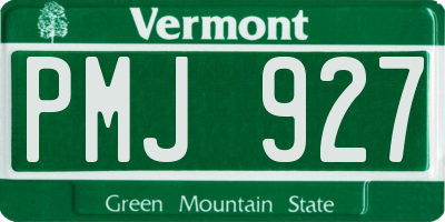 VT license plate PMJ927