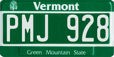 VT license plate PMJ928