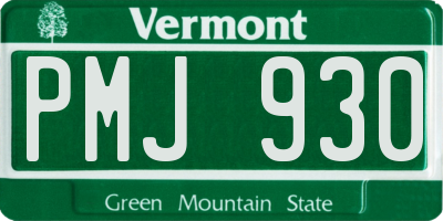 VT license plate PMJ930