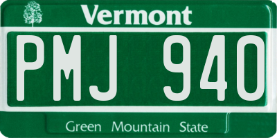VT license plate PMJ940