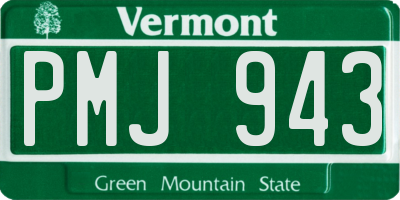 VT license plate PMJ943