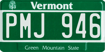 VT license plate PMJ946