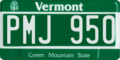 VT license plate PMJ950