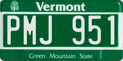 VT license plate PMJ951