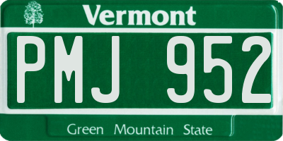 VT license plate PMJ952