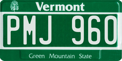 VT license plate PMJ960