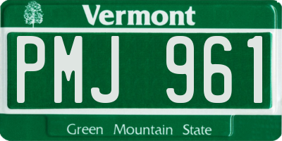 VT license plate PMJ961
