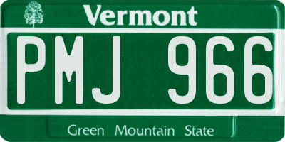 VT license plate PMJ966