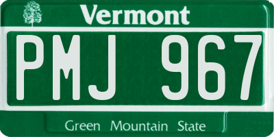 VT license plate PMJ967