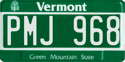 VT license plate PMJ968