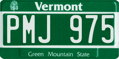 VT license plate PMJ975