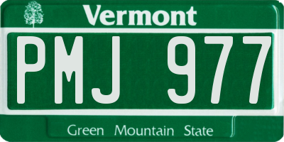 VT license plate PMJ977