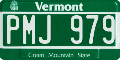 VT license plate PMJ979