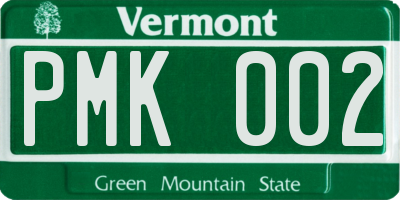 VT license plate PMK002