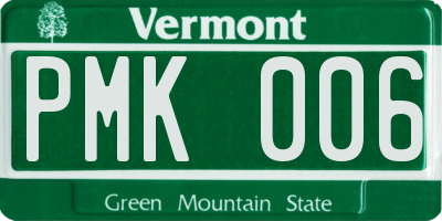 VT license plate PMK006