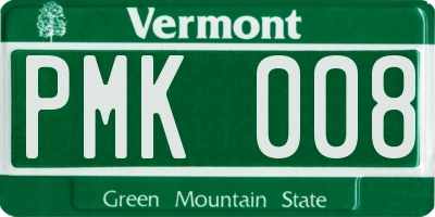 VT license plate PMK008
