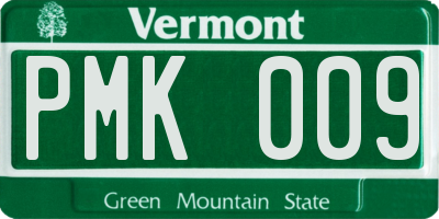 VT license plate PMK009