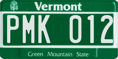 VT license plate PMK012
