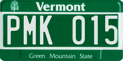 VT license plate PMK015