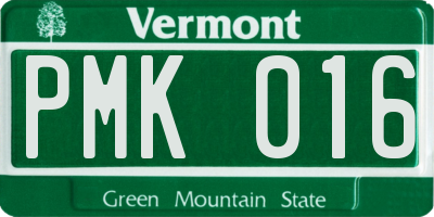 VT license plate PMK016