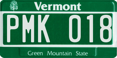VT license plate PMK018