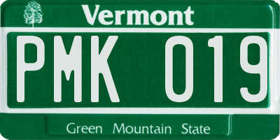 VT license plate PMK019