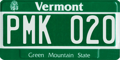 VT license plate PMK020