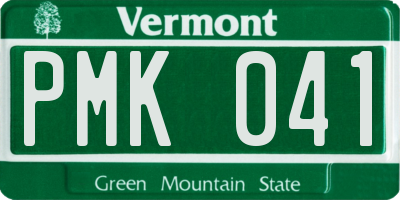 VT license plate PMK041