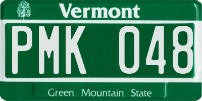 VT license plate PMK048