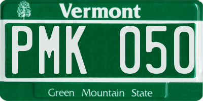 VT license plate PMK050