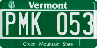 VT license plate PMK053