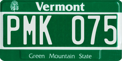 VT license plate PMK075