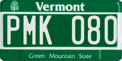 VT license plate PMK080