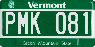 VT license plate PMK081